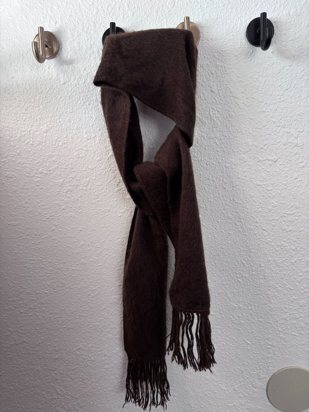 Peruvian Alpaca Wool Brown Scarf Quiet Luxury Cozy Elevated Basic